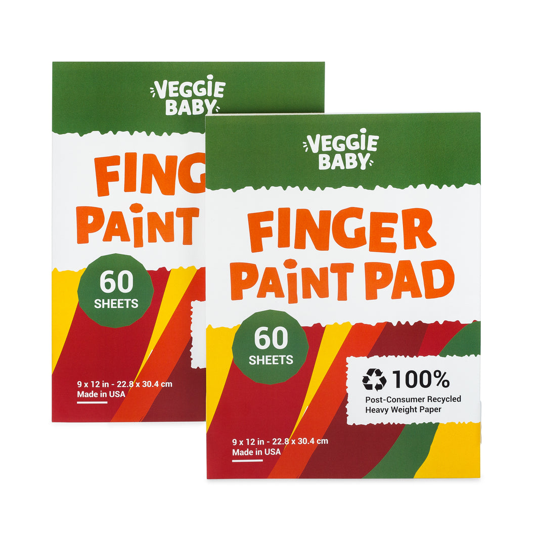 Veggie Baby Art Paper Pad 2-Pack for Finger Painting, Drawing and Coloring, 60 Sheets